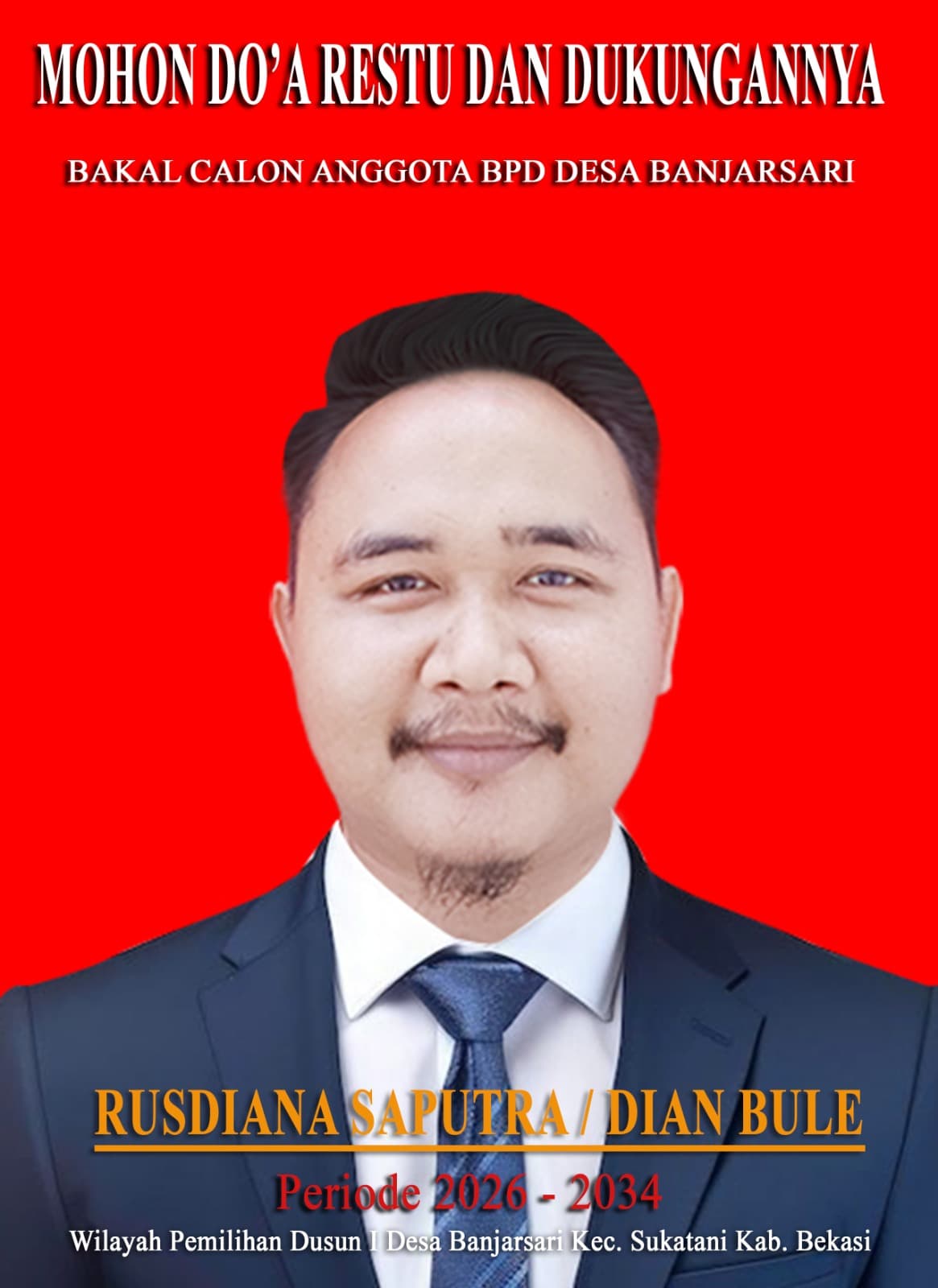 Rusdiana Saputra Siap Maju sebagai Calon BPD Dusun 1 Desa Banjarsari