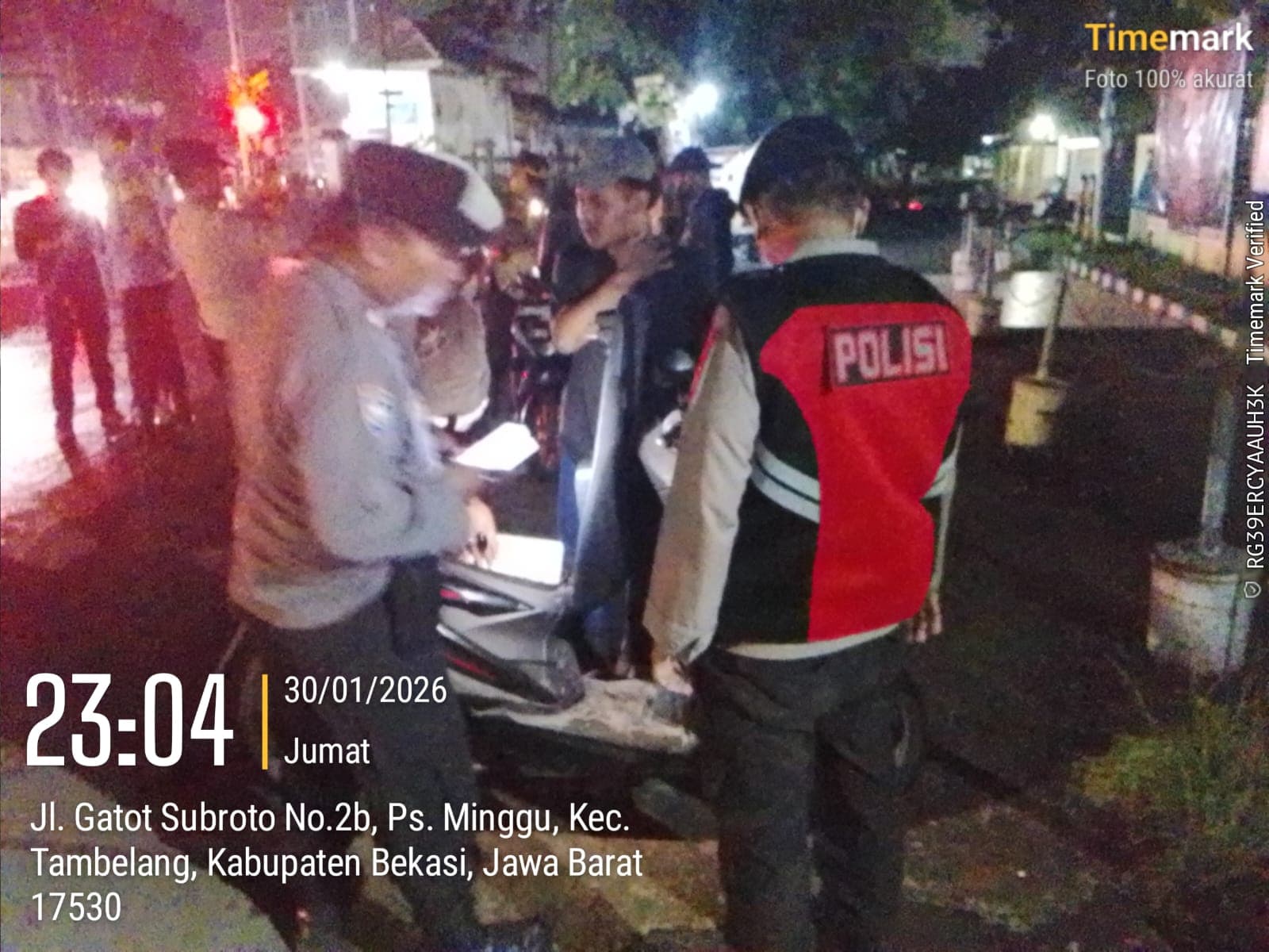 Polsek Cikarang Utara Kabupaten Bekasi Gelar Operasi Malam Hari, Jaga Kondusifitas dan Cegah Tawuran