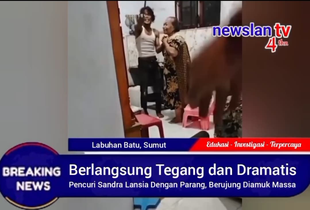 Viral!!, Pencuri Sandra Lansia Dengan Parang, Berujung Diamuk Massa