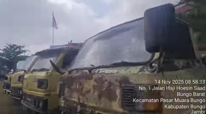 Polres Bungo Amankan 7 Unit Kendaraan Diduga Mobil Pelangsir