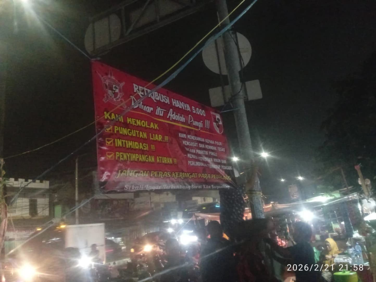 Ormas PP Koti Mahatidana Mpc Kabupaten Bekasi Pasang Spanduk Retribusi 5000, Selebihan Pungli