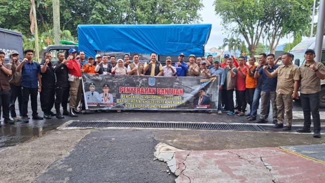 Bupati dan Wakil Bupati Merangin Kawal dan Serahkan Langsung Bantuan Kemanusiaan untuk Korban Bencana Sumbar