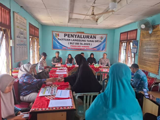 BLT-DD Pekon Wayharong Kecamatan Air Naningan Tahun 2025 Tersalurkan Secara Tepat Sasaran