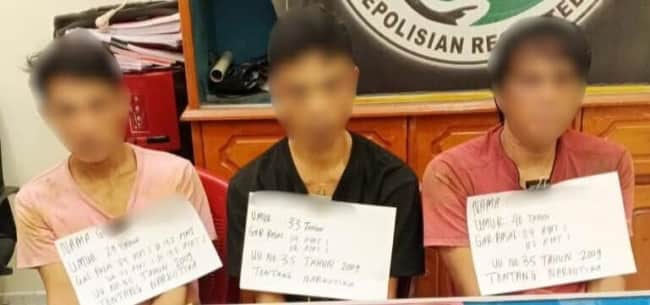 Satresnarkoba Polres Tebo Gerebek Pondok Sawit, Tiga Pelaku Ditangkap Bersama 24 Paket Sabu Siap Edar.